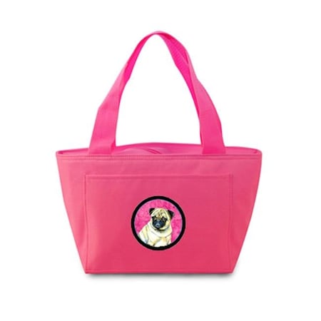 Carolines Treasures LH9387PK-8808 Pink Pug Zippered Insulated School Washable And Stylish Lunch Bag Cooler